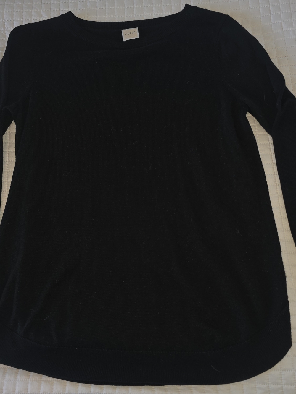 Cupio Black Women's Scoop Neck Knit Sweater
